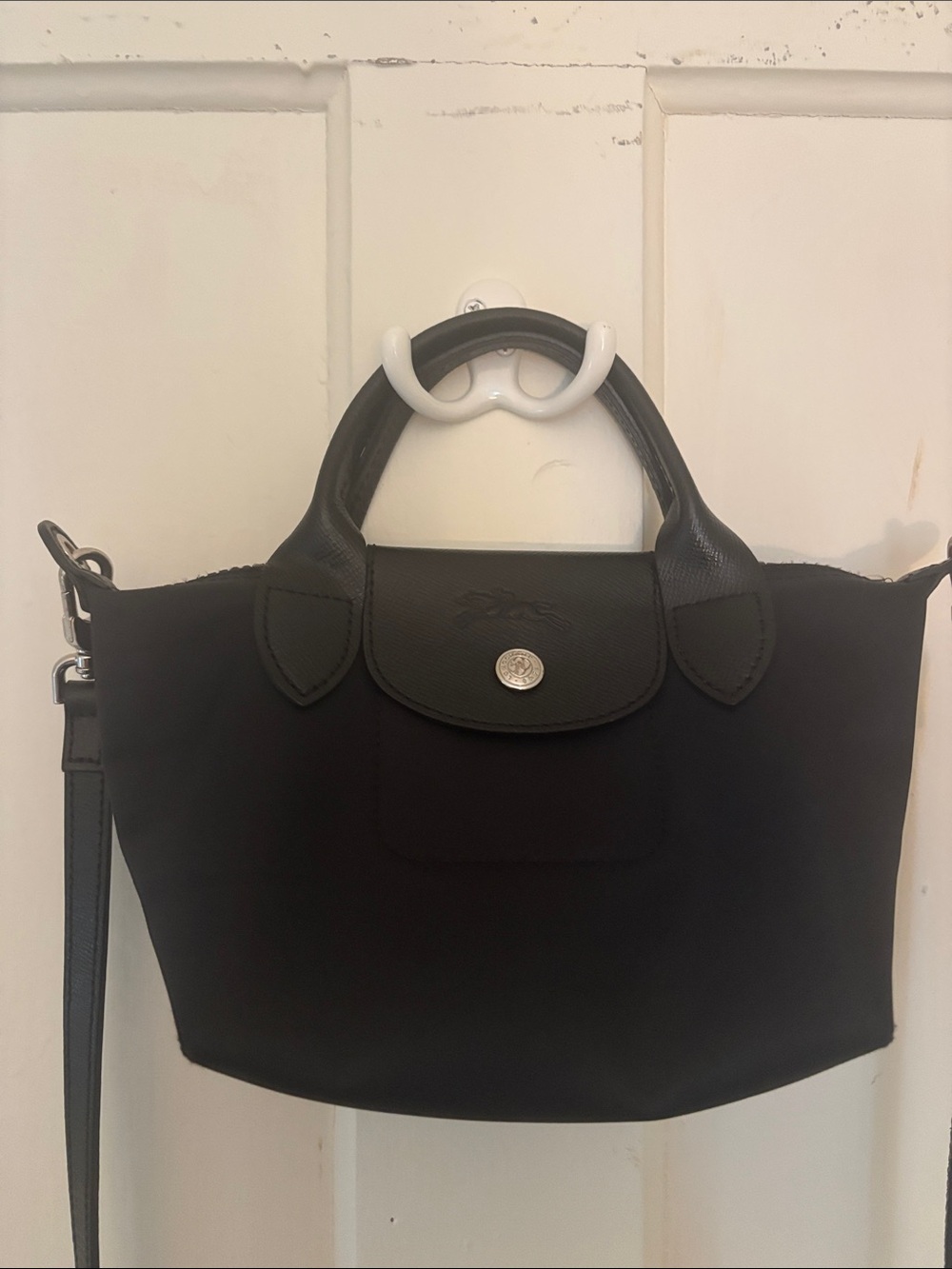 Longchamp Pliage Black Top-Handle Crossbody Bag - Picture 2 of 10